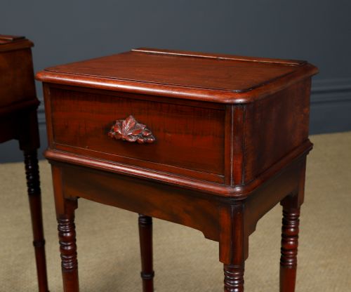 SMALL ANTIQUE ENGLISH VICTORIAN PAIR OF MAHOGANY BEDSIDES TABLES NIGHTSTANDS CHESTS CABINETS CIRCA 1840 - ADDITIONAL PHOTO 13