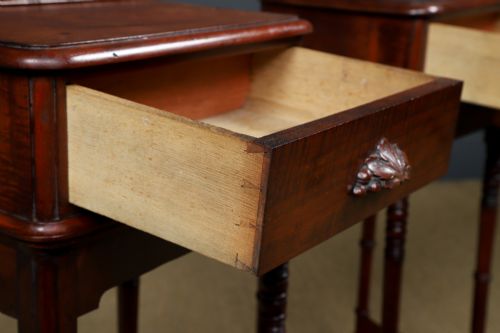 SMALL ANTIQUE ENGLISH VICTORIAN PAIR OF MAHOGANY BEDSIDES TABLES NIGHTSTANDS CHESTS CABINETS CIRCA 1840 - ADDITIONAL PHOTO 15