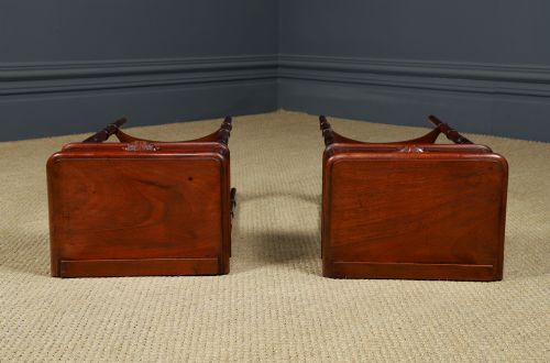 SMALL ANTIQUE ENGLISH VICTORIAN PAIR OF MAHOGANY BEDSIDES TABLES NIGHTSTANDS CHESTS CABINETS CIRCA 1840 - ADDITIONAL PHOTO 21