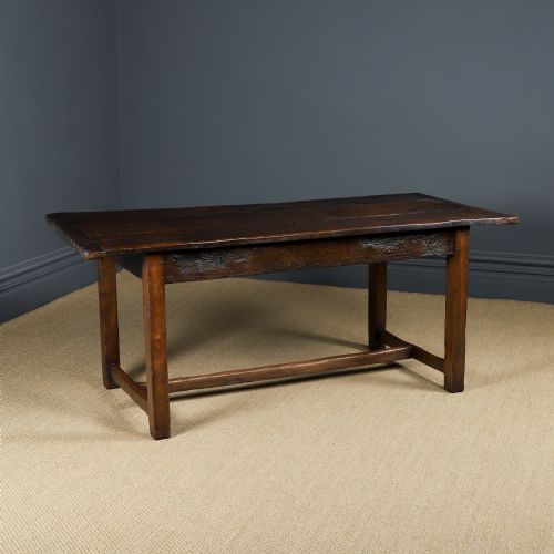 Antique English 18th Century Georgian 6ft Oak Farmhouse Kitchen Dining Refectory Table (Circa 1780)