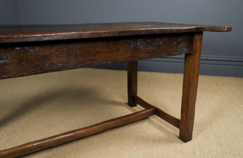 fig 4. Antique English 18th Century Georgian 6ft Oak Farmhouse Kitchen Dining Refectory Table (Circa 1780)