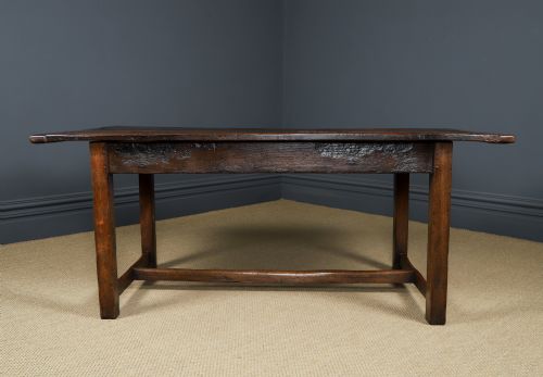 fig 5. Antique English 18th Century Georgian 6ft Oak Farmhouse Kitchen Dining Refectory Table (Circa 1780)