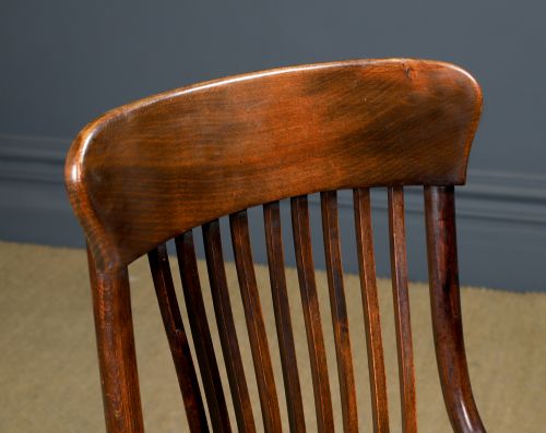 fig 2. Antique English George V Beech & Green Leather Revolving Armless Small Office Desk Side Chair (Circa 1920)