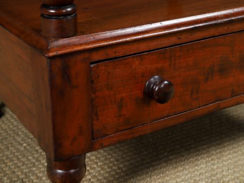 fig 6. Antique English Victorian Mahogany Two-Tier Whatnot Etagere Display Stand / Bedside Table (Circa 1860)