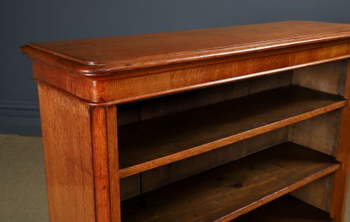 fig 5. Antique English Victorian Georgian Style Golden Oak Open 3½ft Bookcase / Bookshelf (Circa 1860)