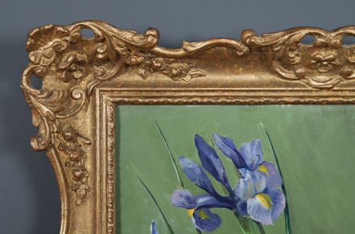 fig 5. Vintage English Oil Painting Picture of Spring Flowers by William H. Barnes (Circa 1964)