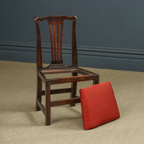 ANTIQUE ENGLISH PAIR TWO GEORGIAN CHIPPENDALE COUNTRY ELM OFFICE DESK DINING CHAIRS CIRCA 1780 - ADDITIONAL PHOTO 17