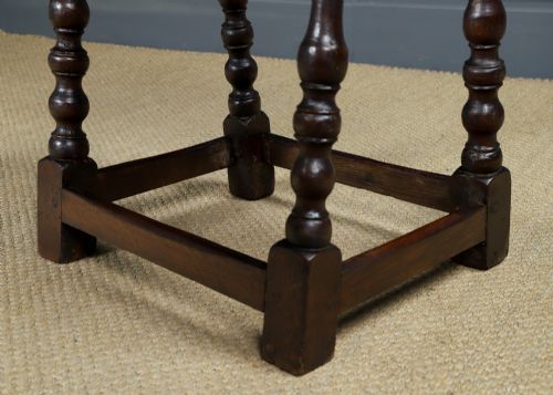 ANTIQUE ENGLISH PAIR OF 17TH CENTURY STYLE OAK JOINT STOOLS CIRCA 1880 - ADDITIONAL PHOTO 18