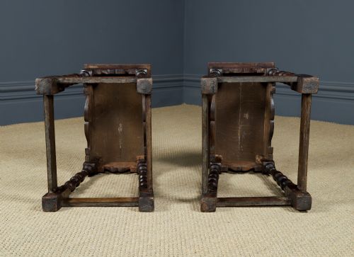 ANTIQUE ENGLISH PAIR OF 17TH CENTURY STYLE OAK JOINT STOOLS CIRCA 1880 - ADDITIONAL PHOTO 19