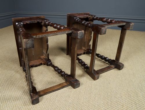 ANTIQUE ENGLISH PAIR OF 17TH CENTURY STYLE OAK JOINT STOOLS CIRCA 1880 - ADDITIONAL PHOTO 23
