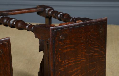 ANTIQUE ENGLISH PAIR OF 17TH CENTURY STYLE OAK JOINT STOOLS CIRCA 1880 - ADDITIONAL PHOTO 26