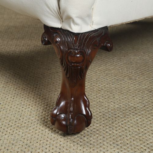 ANTIQUE ENGLISH GEORGIAN CHIPPENDALE STYLE MAHOGANY WINGBACK CHAIR ARMCHAIR TO CALICO STAGE CIRCA 1860 - ADDITIONAL PHOTO 4