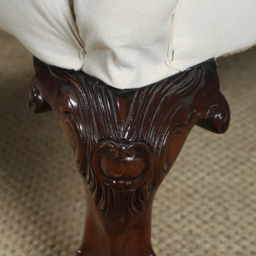 ANTIQUE ENGLISH GEORGIAN CHIPPENDALE STYLE MAHOGANY WINGBACK CHAIR ARMCHAIR TO CALICO STAGE CIRCA 1860 - ADDITIONAL PHOTO 6