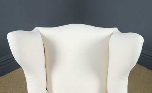 ANTIQUE ENGLISH GEORGIAN CHIPPENDALE STYLE MAHOGANY WINGBACK CHAIR ARMCHAIR TO CALICO STAGE CIRCA 1860 - ADDITIONAL PHOTO 13