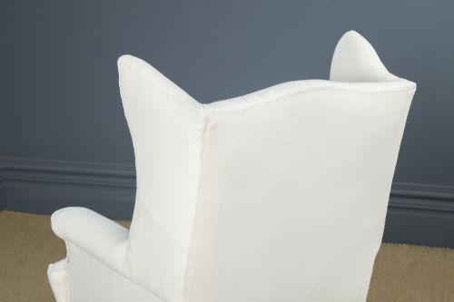 ANTIQUE ENGLISH GEORGIAN CHIPPENDALE STYLE MAHOGANY WINGBACK CHAIR ARMCHAIR TO CALICO STAGE CIRCA 1860 - ADDITIONAL PHOTO 19