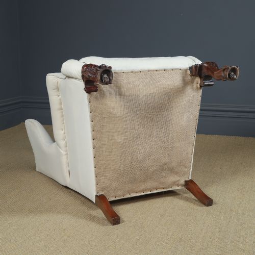 ANTIQUE ENGLISH GEORGIAN CHIPPENDALE STYLE MAHOGANY WINGBACK CHAIR ARMCHAIR TO CALICO STAGE CIRCA 1860 - ADDITIONAL PHOTO 24
