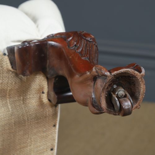 ANTIQUE ENGLISH GEORGIAN CHIPPENDALE STYLE MAHOGANY WINGBACK CHAIR ARMCHAIR TO CALICO STAGE CIRCA 1860 - ADDITIONAL PHOTO 26