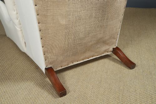 ANTIQUE ENGLISH GEORGIAN CHIPPENDALE STYLE MAHOGANY WINGBACK CHAIR ARMCHAIR TO CALICO STAGE CIRCA 1860 - ADDITIONAL PHOTO 27