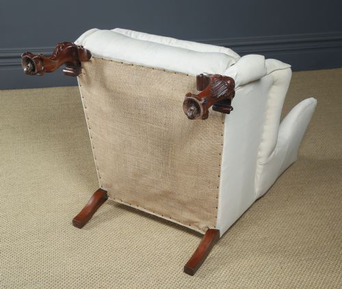 ANTIQUE ENGLISH GEORGIAN CHIPPENDALE STYLE MAHOGANY WINGBACK CHAIR ARMCHAIR TO CALICO STAGE CIRCA 1860 - ADDITIONAL PHOTO 28