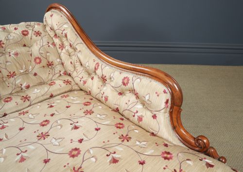 ANTIQUE ENGLISH VICTORIAN ROSEWOOD UPHOLSTERED CHAISE LONGUE DAY BED SETTEE COUCH BY H GOODALL SONS OF NEWCASTLE CIRCA 1860 - ADDITIONAL PHOTO 12