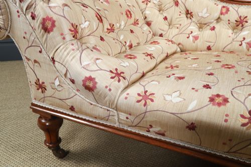 ANTIQUE ENGLISH VICTORIAN ROSEWOOD UPHOLSTERED CHAISE LONGUE DAY BED SETTEE COUCH BY H GOODALL SONS OF NEWCASTLE CIRCA 1860 - ADDITIONAL PHOTO 16