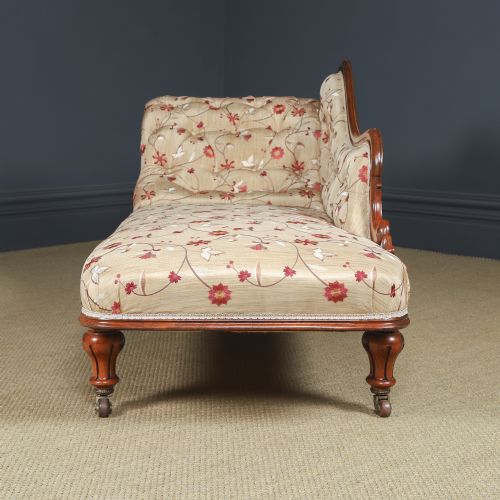 ANTIQUE ENGLISH VICTORIAN ROSEWOOD UPHOLSTERED CHAISE LONGUE DAY BED SETTEE COUCH BY H GOODALL SONS OF NEWCASTLE CIRCA 1860 - ADDITIONAL PHOTO 17