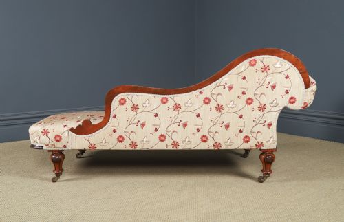 ANTIQUE ENGLISH VICTORIAN ROSEWOOD UPHOLSTERED CHAISE LONGUE DAY BED SETTEE COUCH BY H GOODALL SONS OF NEWCASTLE CIRCA 1860 - ADDITIONAL PHOTO 18