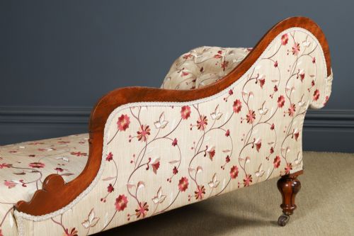 ANTIQUE ENGLISH VICTORIAN ROSEWOOD UPHOLSTERED CHAISE LONGUE DAY BED SETTEE COUCH BY H GOODALL SONS OF NEWCASTLE CIRCA 1860 - ADDITIONAL PHOTO 21