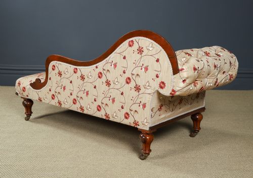 ANTIQUE ENGLISH VICTORIAN ROSEWOOD UPHOLSTERED CHAISE LONGUE DAY BED SETTEE COUCH BY H GOODALL SONS OF NEWCASTLE CIRCA 1860 - ADDITIONAL PHOTO 22