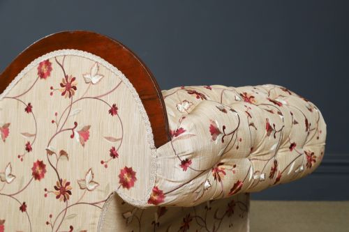 ANTIQUE ENGLISH VICTORIAN ROSEWOOD UPHOLSTERED CHAISE LONGUE DAY BED SETTEE COUCH BY H GOODALL SONS OF NEWCASTLE CIRCA 1860 - ADDITIONAL PHOTO 23