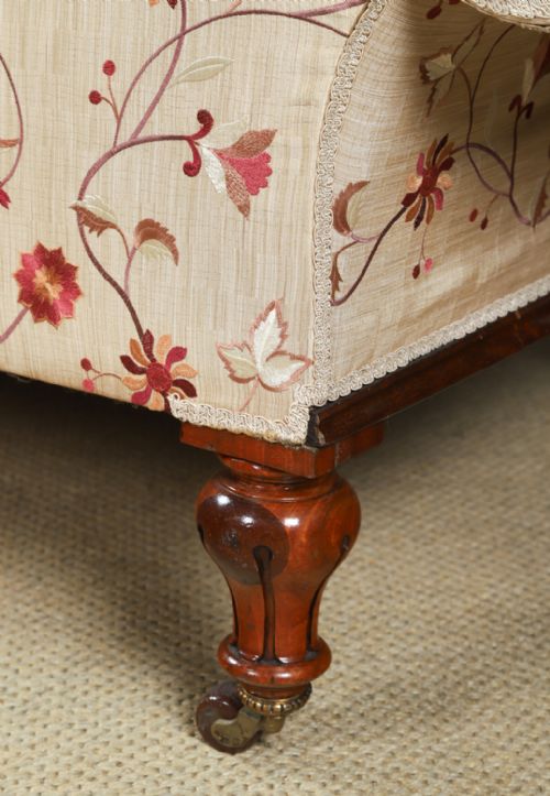 ANTIQUE ENGLISH VICTORIAN ROSEWOOD UPHOLSTERED CHAISE LONGUE DAY BED SETTEE COUCH BY H GOODALL SONS OF NEWCASTLE CIRCA 1860 - ADDITIONAL PHOTO 24