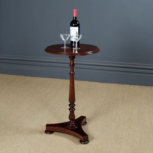 SMALL ANTIQUE ENGLISH WILLIAM IV MAHOGANY ROUND PEDESTAL WINE TABLE CIRCA 1835 - ADDITIONAL PHOTO 1