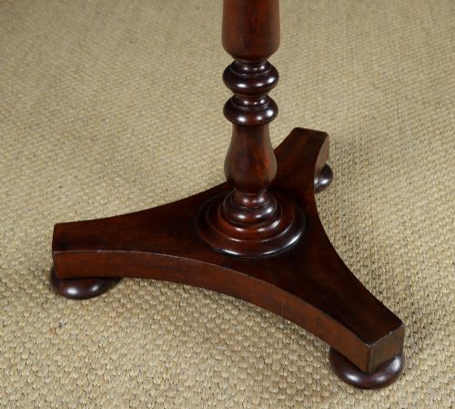 SMALL ANTIQUE ENGLISH WILLIAM IV MAHOGANY ROUND PEDESTAL WINE TABLE CIRCA 1835 - ADDITIONAL PHOTO 6