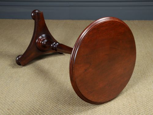 SMALL ANTIQUE ENGLISH WILLIAM IV MAHOGANY ROUND PEDESTAL WINE TABLE CIRCA 1835 - ADDITIONAL PHOTO 11