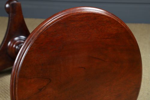 SMALL ANTIQUE ENGLISH WILLIAM IV MAHOGANY ROUND PEDESTAL WINE TABLE CIRCA 1835 - ADDITIONAL PHOTO 12