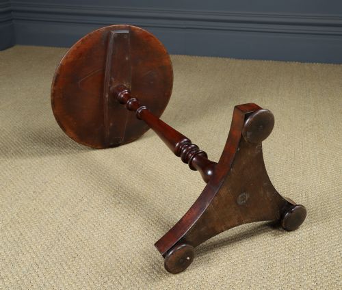 SMALL ANTIQUE ENGLISH WILLIAM IV MAHOGANY ROUND PEDESTAL WINE TABLE CIRCA 1835 - ADDITIONAL PHOTO 14