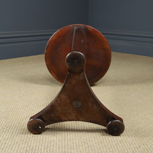 SMALL ANTIQUE ENGLISH WILLIAM IV MAHOGANY ROUND PEDESTAL WINE TABLE CIRCA 1835 - ADDITIONAL PHOTO 15