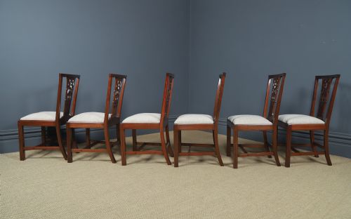 ANTIQUE ENGLISH SET OF SIX 6 CHIPPENDALE STYLE GOTHIC NEO CLASSICAL MAHOGANY DINING CHAIRS CIRCA 1890 - ADDITIONAL PHOTO 21