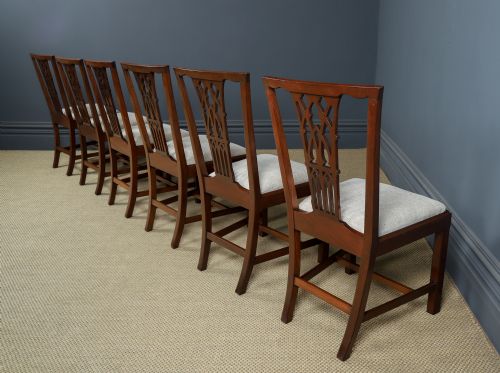 ANTIQUE ENGLISH SET OF SIX 6 CHIPPENDALE STYLE GOTHIC NEO CLASSICAL MAHOGANY DINING CHAIRS CIRCA 1890 - ADDITIONAL PHOTO 24