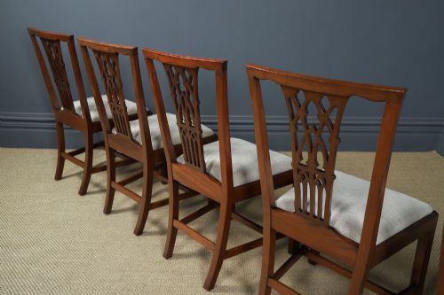 ANTIQUE ENGLISH SET OF SIX 6 CHIPPENDALE STYLE GOTHIC NEO CLASSICAL MAHOGANY DINING CHAIRS CIRCA 1890 - ADDITIONAL PHOTO 25