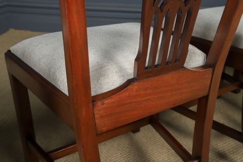ANTIQUE ENGLISH SET OF SIX 6 CHIPPENDALE STYLE GOTHIC NEO CLASSICAL MAHOGANY DINING CHAIRS CIRCA 1890 - ADDITIONAL PHOTO 29