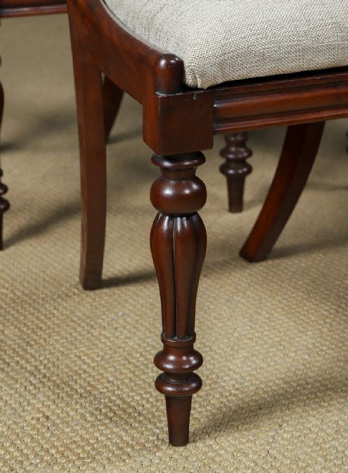 fig 2. Antique English Victorian Set of Four 4 Mahogany Kidney Back Balloon Dining Chairs (Circa 1860)
