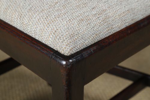 fig 5. Antique English Pair of Georgian Thomas Chippendale Mahogany Office Desk Dining Chairs (Circa 1820)