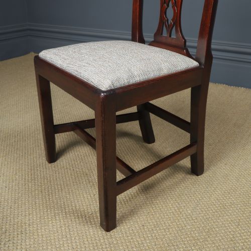fig 7. Antique English Pair of Georgian Thomas Chippendale Mahogany Office Desk Dining Chairs (Circa 1820)