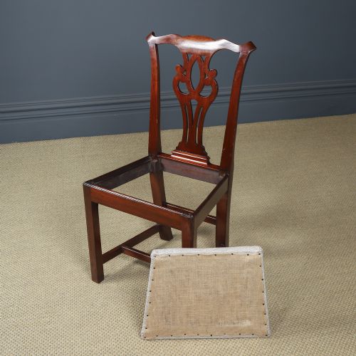 ANTIQUE ENGLISH GEORGIAN THOMAS CHIPPENDALE SINGLE ONE MAHOGANY OFFICE DESK DINING CHAIR CIRCA 1870 - ADDITIONAL PHOTO 11