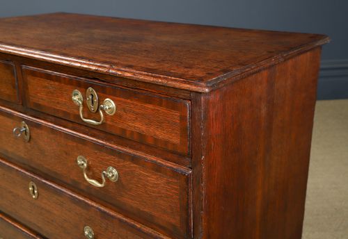 SMALL ANTIQUE ENGLISH GEORGIAN OAK MAHOGANY CROSSBANDED BACHELORS CHEST OF DRAWERS CIRCA 1780 - ADDITIONAL PHOTO 12