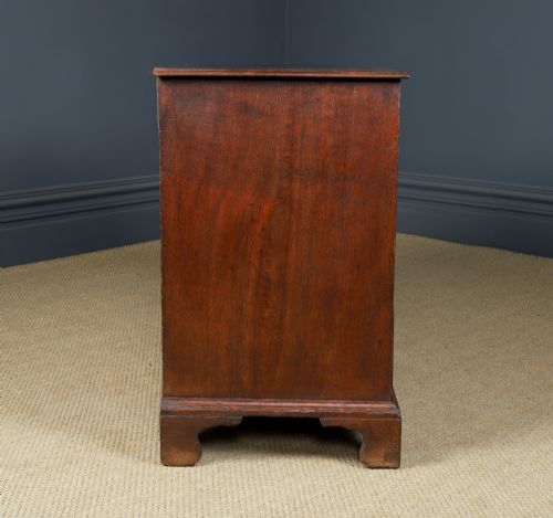SMALL ANTIQUE ENGLISH GEORGIAN OAK MAHOGANY CROSSBANDED BACHELORS CHEST OF DRAWERS CIRCA 1780 - ADDITIONAL PHOTO 21