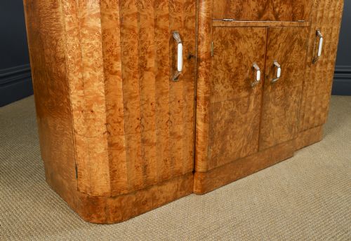 ANTIQUE ENGLISH ART DECO SATINWOOD ELECTRIC COCKTAIL DRINKS CABINET SIDEBOARD BY HARRY LOU EPSTEIN CIRCA 1930 - ADDITIONAL PHOTO 5