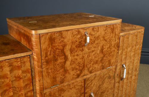 ANTIQUE ENGLISH ART DECO SATINWOOD ELECTRIC COCKTAIL DRINKS CABINET SIDEBOARD BY HARRY LOU EPSTEIN CIRCA 1930 - ADDITIONAL PHOTO 6