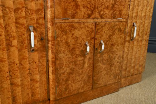 ANTIQUE ENGLISH ART DECO SATINWOOD ELECTRIC COCKTAIL DRINKS CABINET SIDEBOARD BY HARRY LOU EPSTEIN CIRCA 1930 - ADDITIONAL PHOTO 7